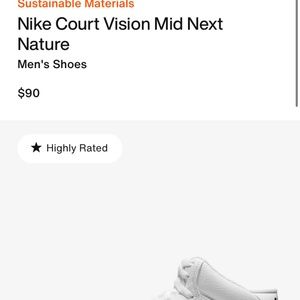 Nike Court Vision Mid Next Natures for sale size 14.